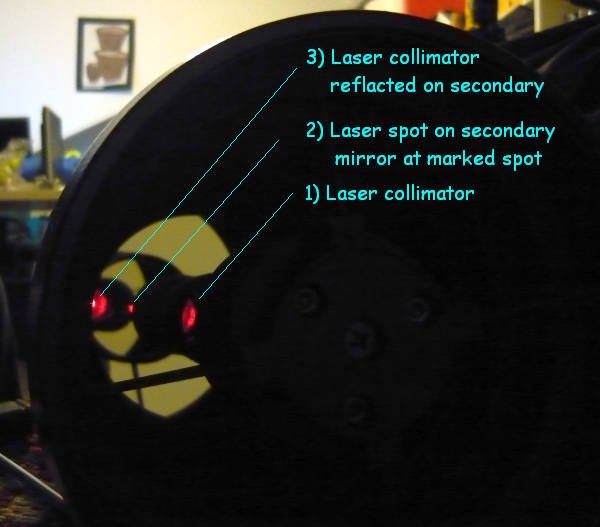 Collimation view inside the telescope tube