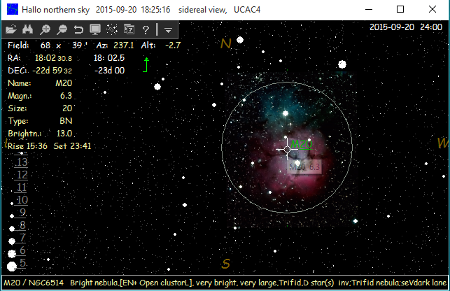 HNSKY showing M20